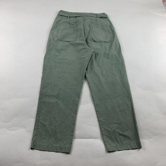 Rebecca Taylor La Vie Sage Cotton Twill Belted High Rise Trouser Pant 28 - Picture 8 of 8